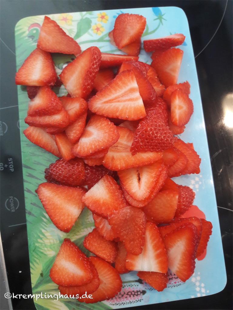 geschnittenen Erdbeeren