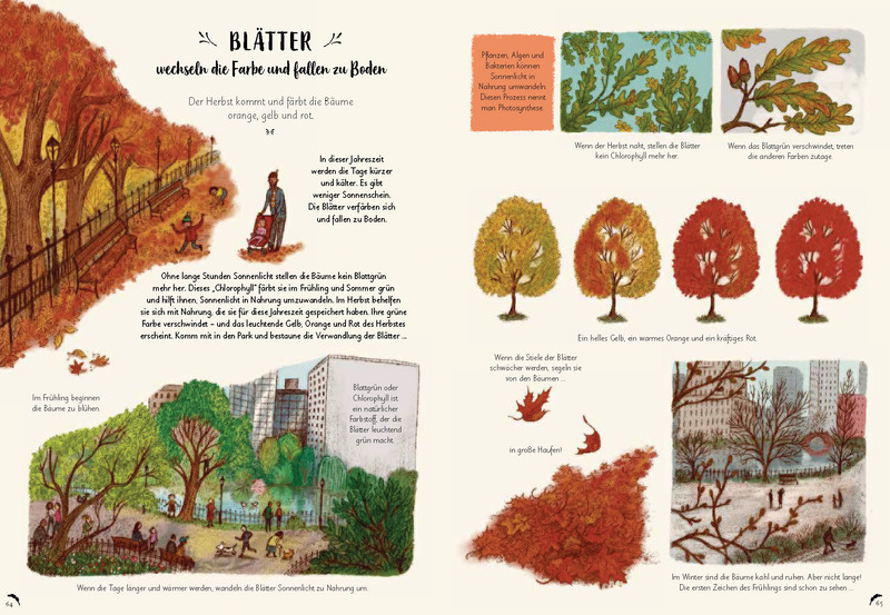 Buchseite Wunder der Natur Bäume