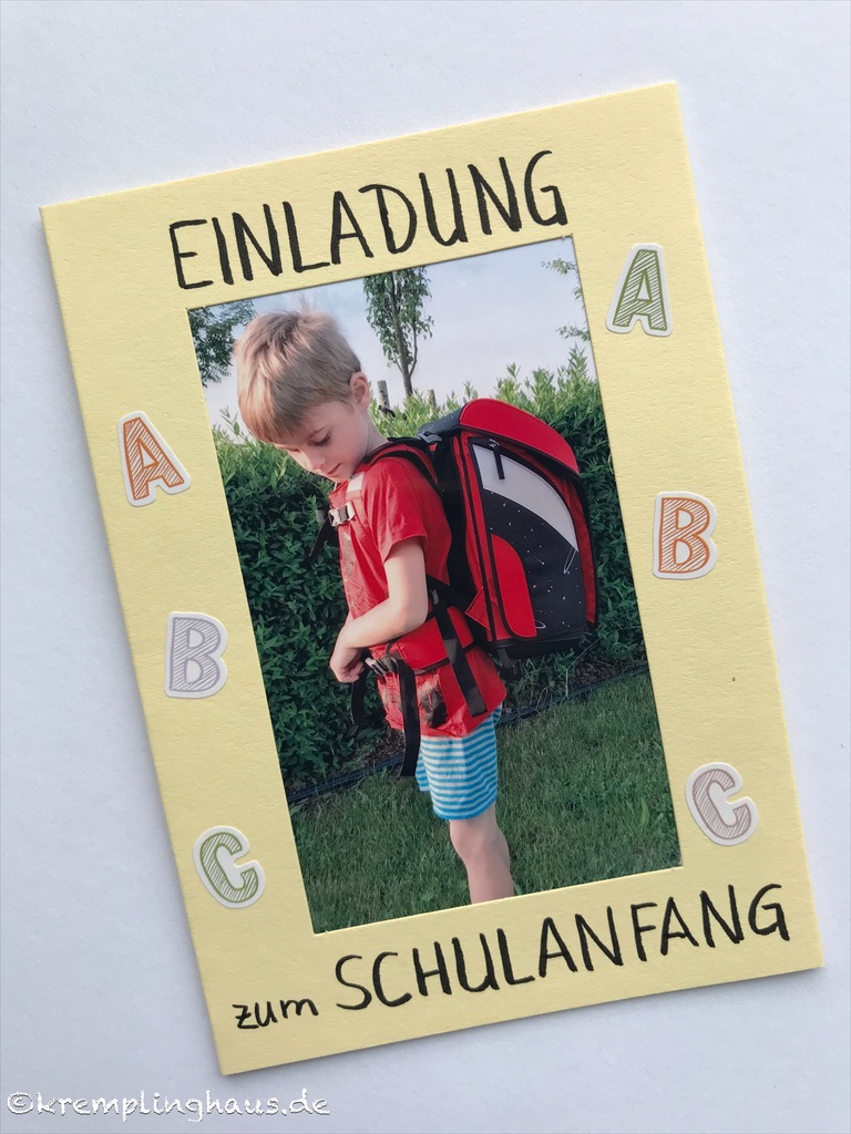 Einladungskarte zum Schulanfang