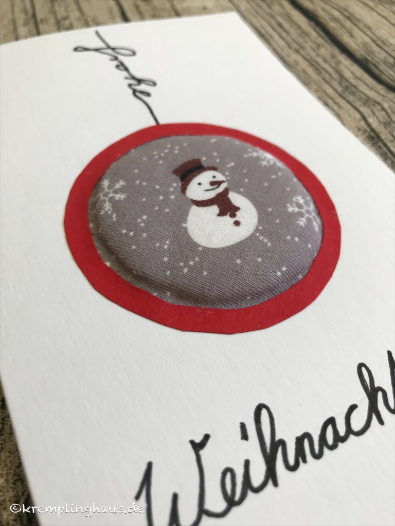 Weihnachtskarte Schneemann Details