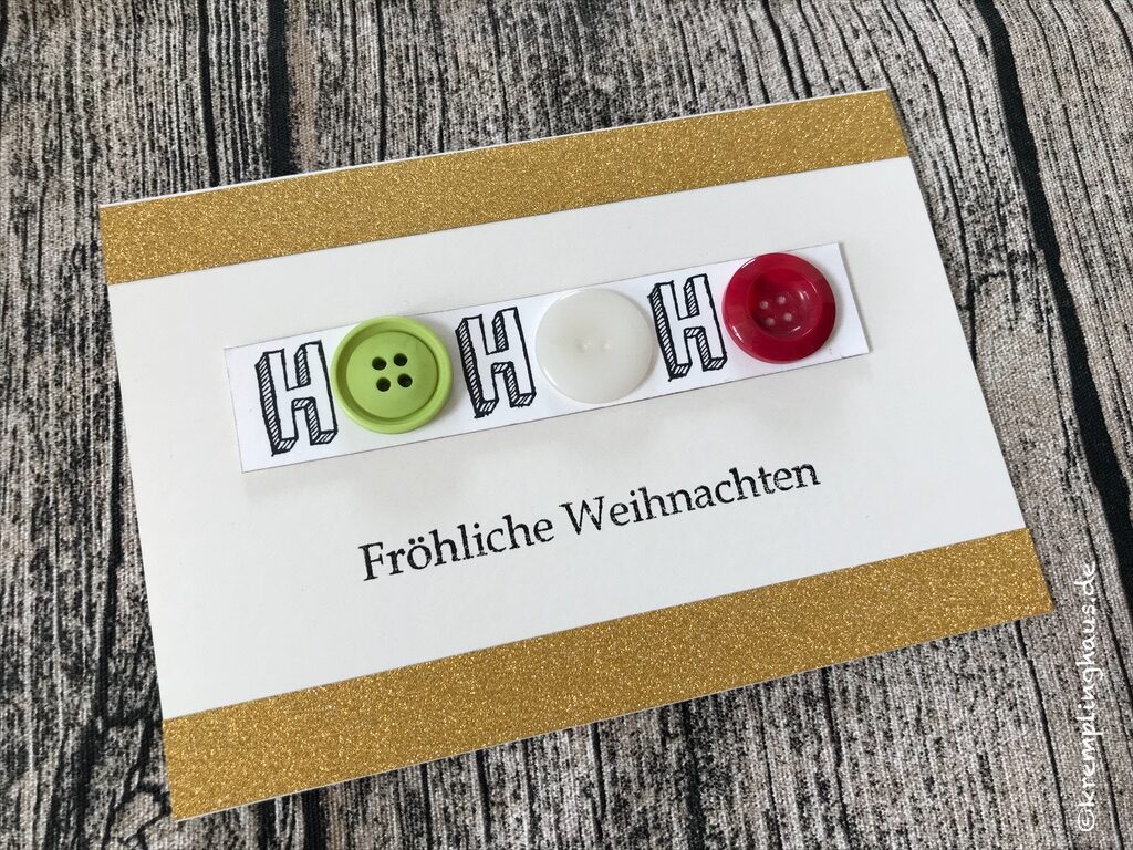 Weihnachtskarte mit Knöpfen