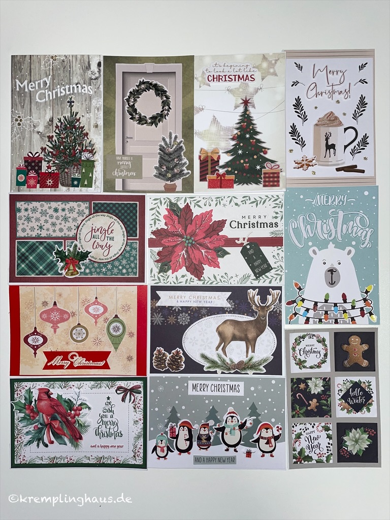 Weihnachtskarten aus DIY Cardmaking Set