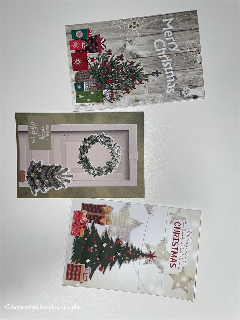 3 Weihnachtskarten aus DIY Cardmaking Set