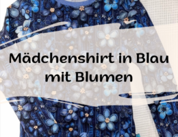 Mädchenshirt in Blau mit Blumen Blogpost Cover